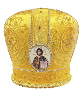Митра парча Греция (желтая с золотом) 57р