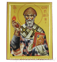 Св. Спиридон Тримифунтский (поясная икона) 12/16см
