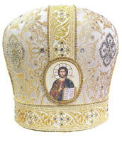 Митра иерейская  парча (белое с золотом)  56,5р