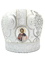 Митра парча Греция (белое серебро) 58 р