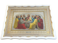 Тайная Вечеря  (белая рамка, конгрефф) 56/78 см