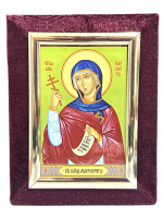 Икона бархат св.вмц. Маргарита 9/12 см