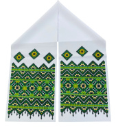 Рушник на крест зеленый орнамент 23/120см