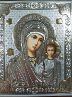 Лик Казанская Б.М (серебро тиснение) 15/18