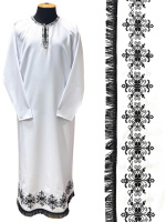 Подризник габардин с вышивкой (черный узор) 54/148