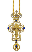 КРЕСТ Наперсный ↕14см ↔6см Латунь Позолочением Gold Plated