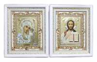 Вседержитель Казанская №35 (ажурная) белая рамка 22/28см