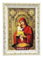 Икона ПОЧАЕВСКАЯ (печать на стекле, багет) 22/30см