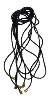 Шнурок шелковый-джгут, черный  с замочком-закруткой