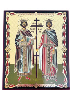 Литография иконы св. Константин и Елена 20/24 см