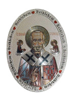 Икона магнит НИКОЛАЙ Чудотворец (овал) 5/6,5 см