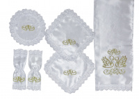 Венчальный набор королевский атлас, вышивка золото