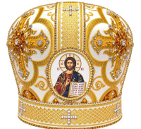 Митра парча Греция (белое золото) 56  р