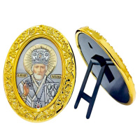 ИКОНКА на подставке НИКОЛАЙ ЧУДОТВОРЕЦ  (овал) ↕7,5см ↔5,5 см