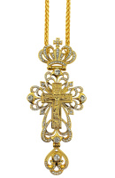 КРЕСТ Наперсный ↕14см ↔6см Латунь Позолочением Gold Plated