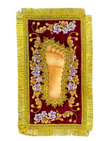 Стопа Божией Матери Почаевская (вышивка на бархате) 15/30 см