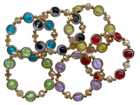 Браслет с крестом и стеклянными бусинами