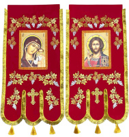 Хоругви тканевые, вышитые, габардин (виноград) 60/120