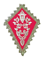 Плат под крест, виноград вышивка, зубчик красный 30/42