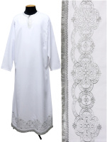 Подризник, габардин, вышивка, (ажурный узор) 46/150 см