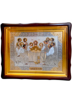 Тайная Вечеря  (коричневая рамка, фигурная)  40/50 см