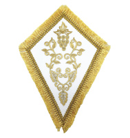 Плат под крест, виноград вышивка, бахрома белый 30/42