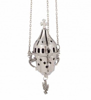 ЛАМПАДА подвесная ↕57см ↑25см Ø8см Никель Греция (292N)