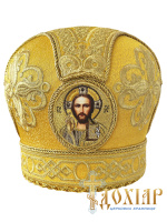 Митра парча Т( желтый с золотом) 55р