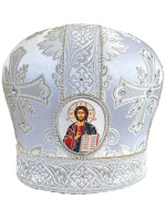 Митра парча Греция (белое серебро) 57 р