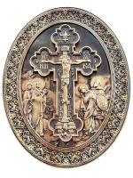 Крест-икона выносной деревянный резной 40/50 см