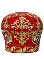Митра, бархат, красная (вышивка) 58р