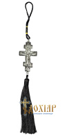 Подвеска крест, метал с кисточкой (никель)