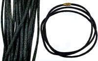 ШНУРОК черный закрутка ШЕЛК 60 см
