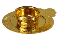 Комплект тарелочка + ковш (золото)