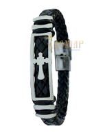 Браслет кожаный метал. застежка