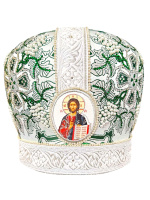 Митра парча Греция (зеленый с серебром) 58,5 р