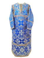 Стихарь детский, парчаТ (синее золото)  110 см