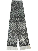 Закладка для Евангелия парча Т, черная с серебром 12/140