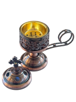 КАДИЛЬНИЦА ↕13см Ø6см Металл (бронзовый цвет)