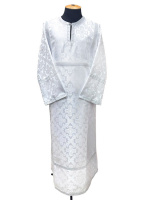 Стихарь детский, парча Турция (белое серебро) 130 см