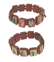 Браслет деревянный с иконками
