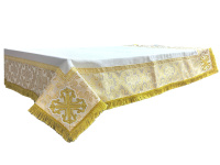 Напрестольная скатерка, комбинированная (белое золото) 150/165  см