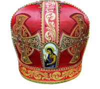 Митра парча ( красное с золотом) 58 р,