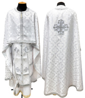 Облачения греческого покроя парча Т (белое-серебро) 56/145