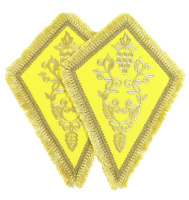 Плат под крест, виноград вышивка, бахрома желтый 30/42