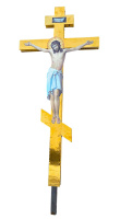КРЕСТ придорожный "фигура" с ПВХ распятием ↑300см ↔150см Булат