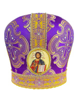 Митра парча  (фиолетовый с золотом) 57 р