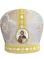 Митра иерейская  парча (белое с золотом) 59р