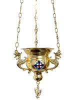 Лампада подвесная ↕55см ↑13см Ø8см Латунь  Греция 