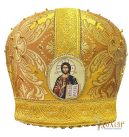 Митра парча Греция (желтая с золотом) 58.р